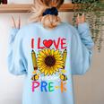 Pre School Teacher Pre-K Teacher Women's Sweatshirt Back Print Light Blue Pre School Teacher Pre-K Teacher Women's Sweatshirt Back Print Light Blue