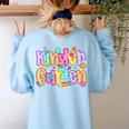 Preppy Kindergarten First Day Of School Teachers Girls Boys Women's Sweatshirt Back Print Light Blue Preppy Kindergarten First Day Of School Teachers Girls Boys Women's Sweatshirt Back Print Light Blue