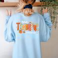Preppy One Thankful Teacher Coquette Thanksgiving Teacher Women's Sweatshirt Back Print Light Blue Preppy One Thankful Teacher Coquette Thanksgiving Teacher Women's Sweatshirt Back Print Light Blue