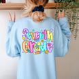 Preppy Seventh Grade Back To School 7th Grade Teachers Girls Women's Sweatshirt Back Print Light Blue Preppy Seventh Grade Back To School 7th Grade Teachers Girls Women's Sweatshirt Back Print Light Blue