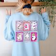 Preppy Spooky Teacher Halloween Ghost Coquette Bow Autumn Women's Sweatshirt Back Print Light Blue Preppy Spooky Teacher Halloween Ghost Coquette Bow Autumn Women's Sweatshirt Back Print Light Blue