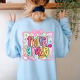 Preppy Third Grade Back To School Teacher Girl Kid Women's Sweatshirt Back Print Light Blue Preppy Third Grade Back To School Teacher Girl Kid Women's Sweatshirt Back Print Light Blue