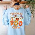 Preschool Boo Crew Halloween Costume For Teacher Kids Women's Sweatshirt Back Print Light Blue Preschool Boo Crew Halloween Costume For Teacher Kids Women's Sweatshirt Back Print Light Blue
