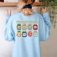 Preschool Is My Jam Retro Preschool Teacher Back To School Women's Sweatshirt Back Print Light Blue Preschool Is My Jam Retro Preschool Teacher Back To School Women's Sweatshirt Back Print Light Blue