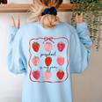 Preschool Is My Jam Strawberry Teacher First Day Of School Women's Sweatshirt Back Print Light Blue Preschool Is My Jam Strawberry Teacher First Day Of School Women's Sweatshirt Back Print Light Blue