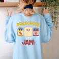 Preschool Is My Jam Teacher Shirt Women's Sweatshirt Back Print Light Blue Preschool Is My Jam Teacher Shirt Women's Sweatshirt Back Print Light Blue