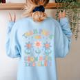Preschool Teacher Appreciation Team Pre-K Grow With The Flow Women's Sweatshirt Back Print Light Blue Preschool Teacher Appreciation Team Pre-K Grow With The Flow Women's Sweatshirt Back Print Light Blue