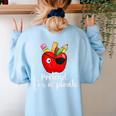 Pretend I'm A Pirate Teacher Apple Talk Like A Pirate Day Men Women Kids Women's Sweatshirt Back Print Light Blue