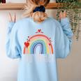 Pretty YOU MATTER Rainbow Positive Message Teachers Kids Women's Sweatshirt Back Print Light Blue Pretty YOU MATTER Rainbow Positive Message Teachers Kids Women's Sweatshirt Back Print Light Blue