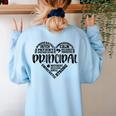 Principal Heart Life School Principal Teacher Appreciation Women's Sweatshirt Back Print Light Blue Principal Heart Life School Principal Teacher Appreciation Women's Sweatshirt Back Print Light Blue