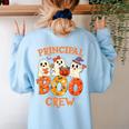 Principal Teacher Boo Crew Halloween Spooky Costume Women's Sweatshirt Back Print Light Blue