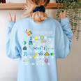 Problem Solver Math Alphabet ABC Teacher Students Women's Sweatshirt Back Print Light Blue