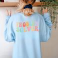 Problem Solver School Work Staff Front Desk Teacher Women's Sweatshirt Back Print Light Blue Problem Solver School Work Staff Front Desk Teacher Women's Sweatshirt Back Print Light Blue