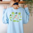 Progress Over Perfection Frog Back To School Teacher Women's Sweatshirt Back Print Light Blue Progress Over Perfection Frog Back To School Teacher Women's Sweatshirt Back Print Light Blue
