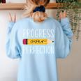 Progress Over Perfection Motivational Back To School Teacher Women's Sweatshirt Back Print Light Blue Progress Over Perfection Motivational Back To School Teacher Women's Sweatshirt Back Print Light Blue