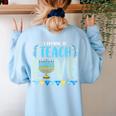 I Promise To Teach Love Hanukkah Chanukah Jewish Teacher Women's Sweatshirt Back Print Light Blue I Promise To Teach Love Hanukkah Chanukah Jewish Teacher Women's Sweatshirt Back Print Light Blue