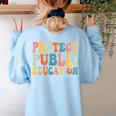 Protect Public Education Public Teacher School Women's Sweatshirt Back Print Light Blue Protect Public Education Public Teacher School Women's Sweatshirt Back Print Light Blue