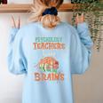 Psychology Teachers Love Brains Halloween For Psychologists Men Women Women's Sweatshirt Back Print Light Blue Psychology Teachers Love Brains Halloween For Psychologists Men Women Women's Sweatshirt Back Print Light Blue