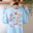 In My PTO Mom Parent Teacher Organization Back To School Women's Sweatshirt Back Print Light Blue