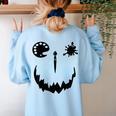 Pumpkin Artist Halloween Art Teacher Women's Sweatshirt Back Print Light Blue