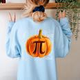 Pumpkin Pie Halloween Thanksgiving Math Teacher Pi Day Women's Sweatshirt Back Print Light Blue Pumpkin Pie Halloween Thanksgiving Math Teacher Pi Day Women's Sweatshirt Back Print Light Blue
