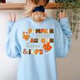 Pumpkin Spice Autumn Leaves IEPS Sped Teacher Fall Women's Sweatshirt Back Print Light Blue Pumpkin Spice Autumn Leaves IEPS Sped Teacher Fall Women's Sweatshirt Back Print Light Blue