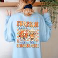 Pumpkin Spice Makes The Teacher Nice Teacher Graduation Women's Sweatshirt Back Print Light Blue Pumpkin Spice Makes The Teacher Nice Teacher Graduation Women's Sweatshirt Back Print Light Blue