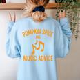 Pumpkin Spice And Music Advice Music Teacher Halloween Women's Sweatshirt Back Print Light Blue