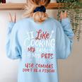Punctuation Saves Lives I English Grammar Teacher Women's Sweatshirt Back Print Light Blue Punctuation Saves Lives I English Grammar Teacher Women's Sweatshirt Back Print Light Blue