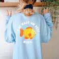 Que Hace Un Pez Nada Spanish Teacher Bilingual Teacher Dual Women's Sweatshirt Back Print Light Blue Que Hace Un Pez Nada Spanish Teacher Bilingual Teacher Dual Women's Sweatshirt Back Print Light Blue