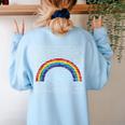 Rainbow Math Equation Teacher Nerd Retro LGBT Gay Pride Flag Women's Sweatshirt Back Print Light Blue