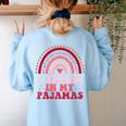 Rainbow Retro Homeschool Mom Teacher I Teach In My Pajamas Women's Sweatshirt Back Print Light Blue Rainbow Retro Homeschool Mom Teacher I Teach In My Pajamas Women's Sweatshirt Back Print Light Blue