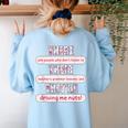 There Their They'Re Teacher English Grammar Police Women's Sweatshirt Back Print Light Blue