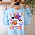 Read More Books Ghost Reading Book Teacher Halloween Women's Sweatshirt Back Print Light Blue Read More Books Ghost Reading Book Teacher Halloween Women's Sweatshirt Back Print Light Blue