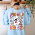 Read More Books Groovy Halloween Teacher Women Women's Sweatshirt Back Print Light Blue Read More Books Groovy Halloween Teacher Women Women's Sweatshirt Back Print Light Blue