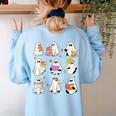 Read More Books Spooky Teacher Halloween Ghost Reading Book Women's Sweatshirt Back Print Light Blue Read More Books Spooky Teacher Halloween Ghost Reading Book Women's Sweatshirt Back Print Light Blue