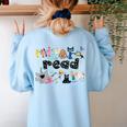 Read Children's Books Teacher Women's Sweatshirt Back Print Light Blue