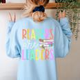 Readers Are Leaders Reading Book Lovers Teacher Women Kids Women's Sweatshirt Back Print Light Blue Readers Are Leaders Reading Book Lovers Teacher Women Kids Women's Sweatshirt Back Print Light Blue
