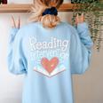 Reading Intervention Teacher Women's Sweatshirt Back Print Light Blue Reading Intervention Teacher Women's Sweatshirt Back Print Light Blue