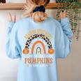 Reading Specialist Halloween Reading Teacher For Men Women Women's Sweatshirt Back Print Light Blue Reading Specialist Halloween Reading Teacher For Men Women Women's Sweatshirt Back Print Light Blue