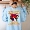 Reading Super Power Activated Superhero Teacher Or Student Men Women Girls Kids Women's Sweatshirt Back Print Light Blue Reading Super Power Activated Superhero Teacher Or Student Men Women Girls Kids Women's Sweatshirt Back Print Light Blue