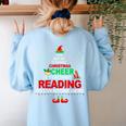 Reading Teacher Christmas Shirt Elf Christmas Cheer For Men Women Women's Sweatshirt Back Print Light Blue Reading Teacher Christmas Shirt Elf Christmas Cheer For Men Women Women's Sweatshirt Back Print Light Blue
