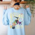 There's Room On My Broom For You Too Teacher Halloween Women's Sweatshirt Back Print Light Blue