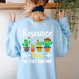 Resource Team Cactus Crew Resource Teacher Squad Women's Sweatshirt Back Print Light Blue Resource Team Cactus Crew Resource Teacher Squad Women's Sweatshirt Back Print Light Blue