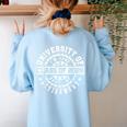 Retired 2025 For Teacher Retirement University Of I'm Done Women's Sweatshirt Back Print Light Blue