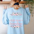 Retired Teacher Full Time Grandma Teaching Retirement Women's Sweatshirt Back Print Light Blue Retired Teacher Full Time Grandma Teaching Retirement Women's Sweatshirt Back Print Light Blue