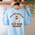 Retro You Can't Scare Me I'm A Math Teacher Cute Ghost Women Women's Sweatshirt Back Print Light Blue