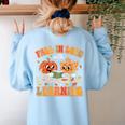Retro Fall In Love With Learning Autumn Pumpkin Teachers Women's Sweatshirt Back Print Light Blue