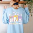 Retro Are You Fall O Ween Directions Teacher Halloween Ghost Women's Sweatshirt Back Print Light Blue Retro Are You Fall O Ween Directions Teacher Halloween Ghost Women's Sweatshirt Back Print Light Blue