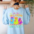 Retro Are You Falloween Direction Teacher Spooky Halloween Women's Sweatshirt Back Print Light Blue Retro Are You Falloween Direction Teacher Spooky Halloween Women's Sweatshirt Back Print Light Blue